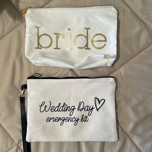 Bride cosmetic bag and wedding day emergency kit bag